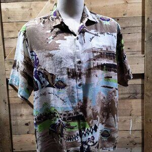 DELMAR 2017 Breeders Cup Horse Racing Men's Short Sleeve Button Down Shirt XL